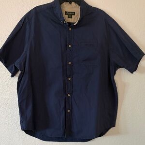 Eddie Bauer Deep Navy Short Sleeve Button-Down Shirt